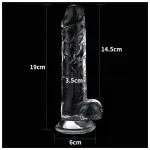Lovetoy Flawless Clear - tapadókorongos dildó - 19 cm (átlátszó)