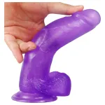 Lovetoy Jelly Studs - tapadókorongos dildó - 20cm (lila)