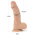 Lovetoy Real Extreme - tapadókorongos dildó - 23 cm (testszínű)