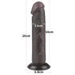 Lovetoy Sliding-Skin - tapadókorongos kétrétegű dildó - 20 cm (barna)