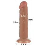 Lovetoy Sliding-Skin - tapadókorongos kétrétegű dildó - 20 cm (testszínű)