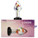 LOVISS Flower - virágmintás anál plug (átlátszó)