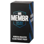MR.MEMBR Rebecca - átlátszó műpunci maszturbátor férfiaknak - 14,5 cm