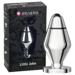 mystim Little John - kicsi elektro anál plug (ezüst)