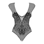 Obsessive B112 - angyal szárnyas, necc nyitott body (fekete)