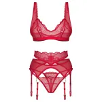Obsessive Cupid Desir - csipkés fehérnemű szett (piros)