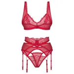 Obsessive Cupid Desir - csipkés fehérnemű szett (piros)