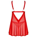Obsessive Elianes - csipkés babydoll szett (piros)