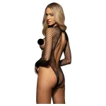 Obsessive - hosszú ujjú necc body (fekete) - (S-L)