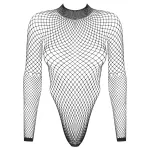 Obsessive - hosszú ujjú necc body (fekete) - (S-L)