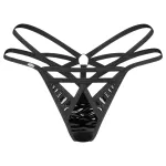 Obsessive Keira - fényes hatású, pántos tanga (fekete)