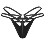 Obsessive Keira - fényes hatású, pántos tanga (fekete)