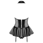 Obsessive - lakkhatású fűző és tanga (fekete)
