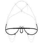 Obsessive - láncos hám melltartó - fekete (S-L)