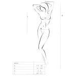 Passion BS035 - vállpántos, nyitott necc body (fehér) - S-L