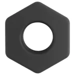 Pulselock Forge - csavaranya formájú szilikon péniszgyűrű (fekete) - 22mm