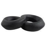 Pulselock Taur - dupla pénisz- és heregyűrű (fekete) - 20mm