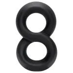 Pulselock Taur - dupla pénisz- és heregyűrű (fekete) - 20mm
