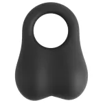 Pulselock Taur - szilikon pénisz- és heregyűrű üveggolyókkal (fekete)