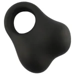 Pulselock Taur - szilikon pénisz- és heregyűrű üveggolyókkal (fekete)