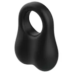 Pulselock Taur - szilikon pénisz- és heregyűrű üveggolyókkal (fekete)