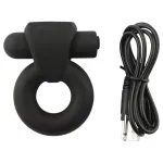 Pulselock Vantr - akkus vibrációs pénisz- és heregyűrű (fekete) - 25mm