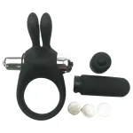 Pulselock Vantr - vibrációs nyuszis péniszgyűrű (fekete) - 30mm