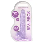 RealRock - átlátszó élethű dildó (lila, 17 cm)