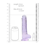 RealRock - átlátszó élethű dildó (lila, 19 cm)
