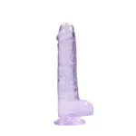 RealRock - átlátszó élethű dildó (lila, 19 cm)