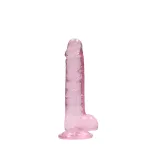 RealRock - átlátszó élethű dildó - pink (17cm)