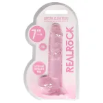 RealRock - átlátszó élethű dildó - pink (17cm)