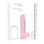 RealRock - átlátszó élethű dildó (pink, 19 cm)