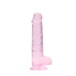 RealRock - átlátszó élethű dildó (pink, 19 cm)