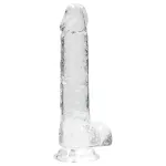 RealRock - átlátszó élethű dildó - átlátszó (19cm)