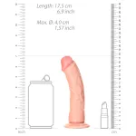 RealRock - tapadókorongos realisztikus dildó - 15,5 cm (testszínű)