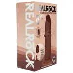 RealRock - dupla sűrűségű élethű dildó (barna) - 15,5 cm