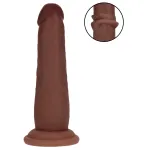 RealRock - dupla sűrűségű élethű dildó (barna) - 15,5 cm