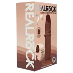 RealRock - dupla sűrűségű élethű dildó (barna) - 18,5 cm