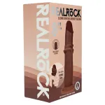 RealRock - dupla sűrűségű élethű dildó (barna) - 20,5 cm
