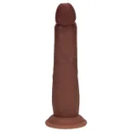 RealRock - dupla sűrűségű élethű dildó (barna) - 20,5 cm