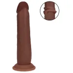 RealRock - dupla sűrűségű élethű dildó (barna) - 20,5 cm