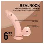 RealRock - dupla sűrűségű élethű vibrátor (testszínű) - 15 cm