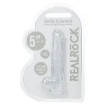 RealRock - élethű dildó herékkel (átlátszó) - 12,7 cm