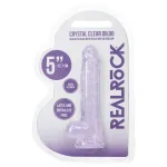 RealRock - élethű dildó herékkel (lila) - 12,7 cm