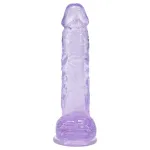 RealRock - élethű dildó herékkel (lila) - 12,7 cm