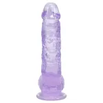 RealRock - élethű dildó herékkel (lila) - 12,7 cm