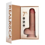 RealRock - tapadókorongos vibrátor (natúr, 18 cm)