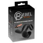 Rebel - vibrációs here- és gátizgató péniszgyűrű (fekete)