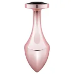 Rosy Gold Butt Plug - fekete köves anál plug (rosegold)